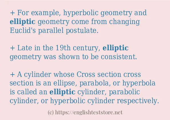 Some sentences in use of elliptic