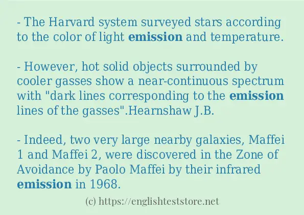 Some sentences in use of emission