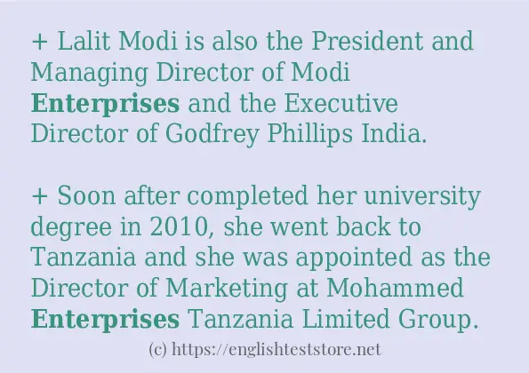 Some sentences in use of enterprises