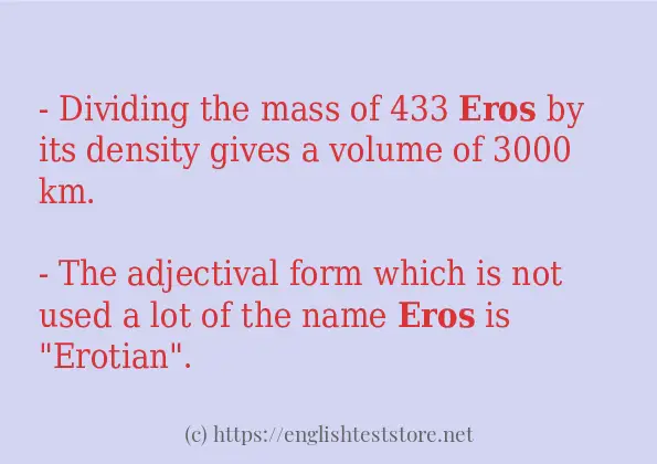 Some sentences in use of eros