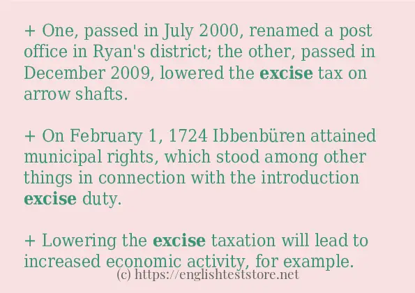 Some sentences in use of excise