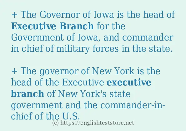 Some sentences in use of executive branch