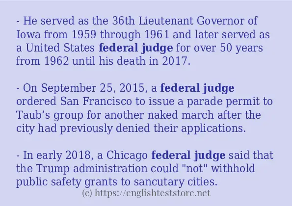 Some sentences in use of federal judge