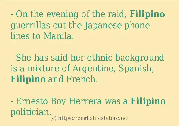 Some sentences in use of filipino