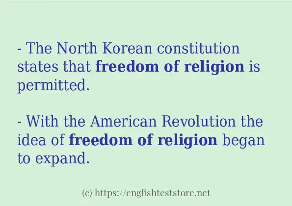 Some sentences in use of freedom of religion