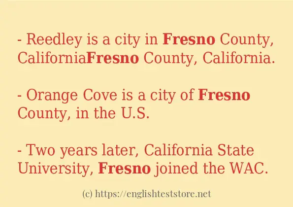 Some sentences in use of fresno