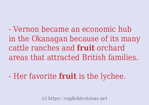 Some sentences in use of fruit