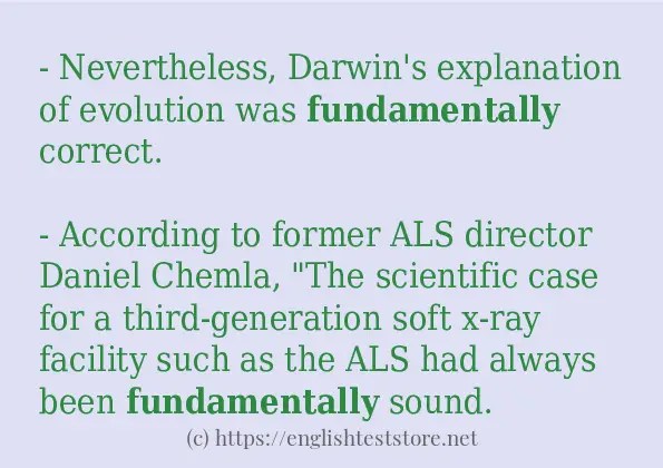 Some sentences in use of fundamentally