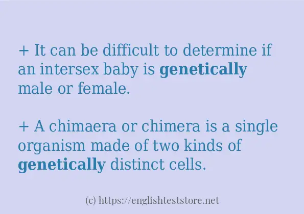 Some sentences in use of genetically