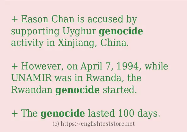Some sentences in use of genocide