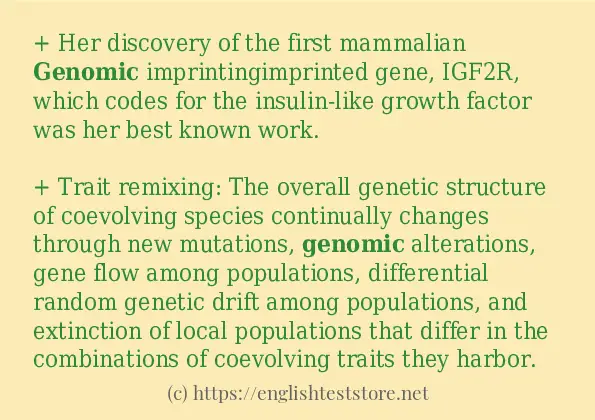Some sentences in use of genomic