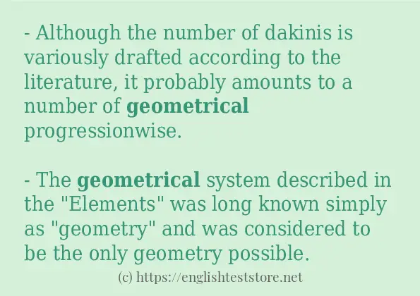 Some sentences in use of geometrical
