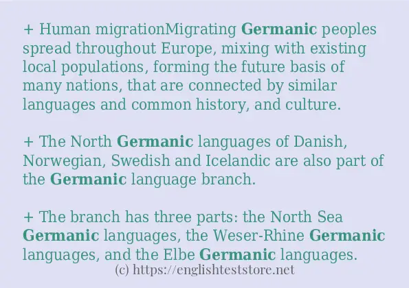 Some sentences in use of germanic