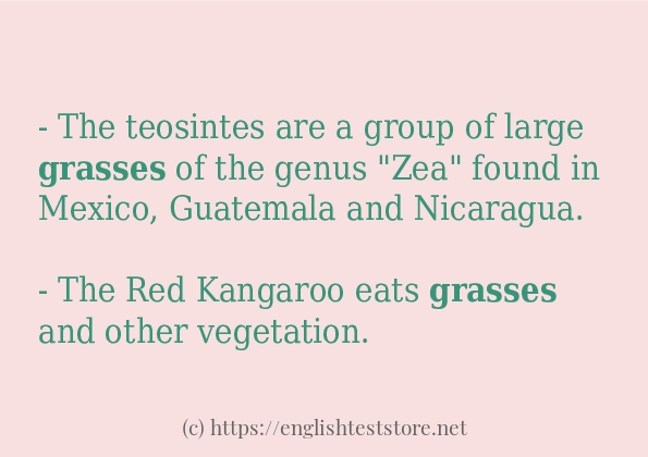 Some sentences in use of grasses