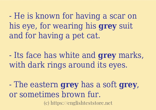 Some sentences in use of grey