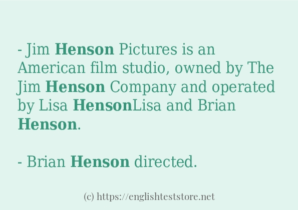 Some sentences in use of henson