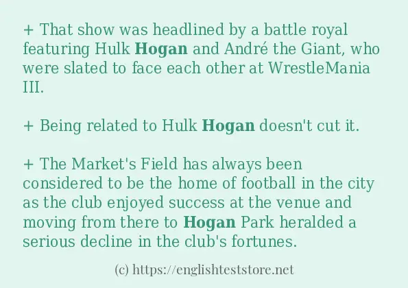 Some sentences in use of hogan