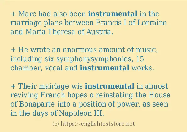 Some sentences in use of instrumental