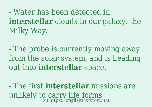 Some sentences in use of interstellar