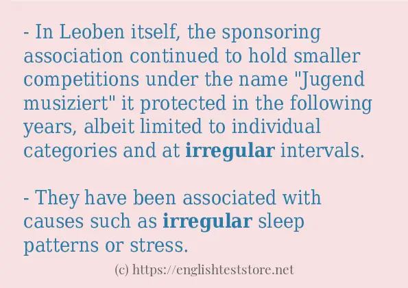 Some sentences in use of irregular Some sentences in use of irregular