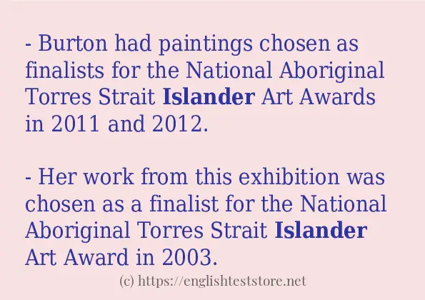 Some sentences in use of islander