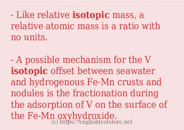 Some sentences in use of isotopic