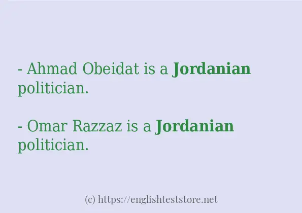 Some sentences in use of jordanian