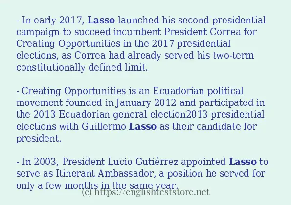 Some sentences in use of lasso
