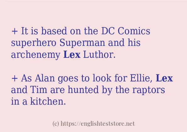 Some sentences in use of lex