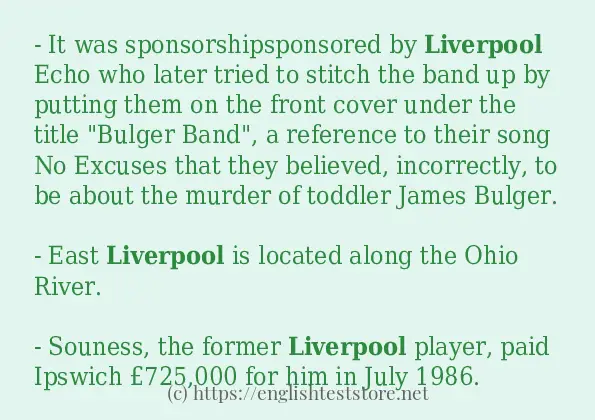 Some sentences in use of liverpool