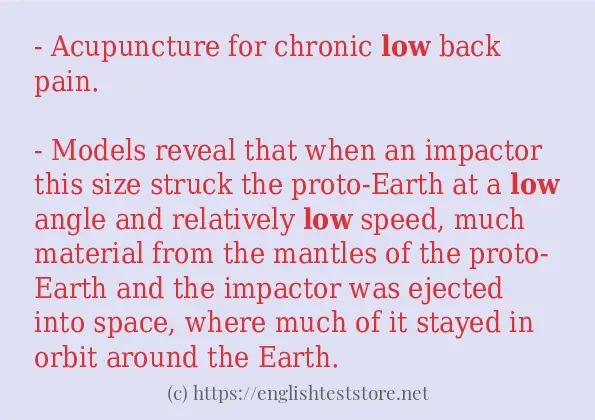 Some sentences in use of low