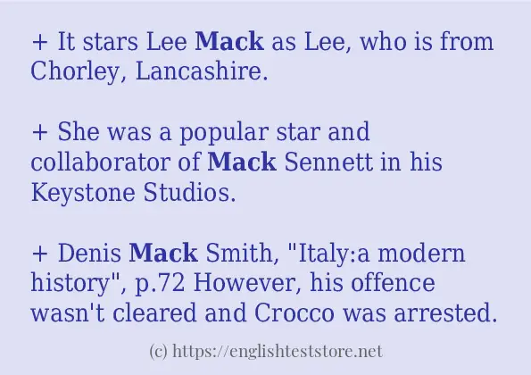 Some sentences in use of mack