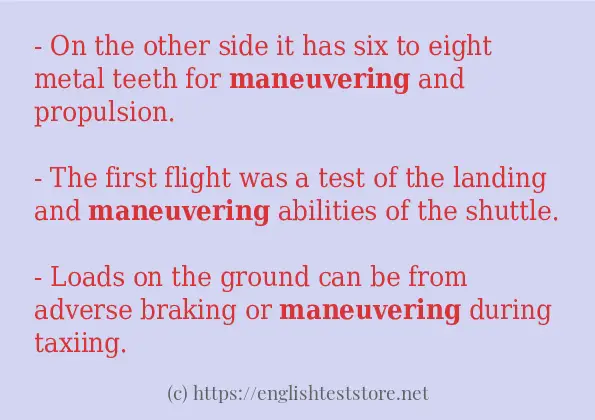 Some sentences in use of maneuvering