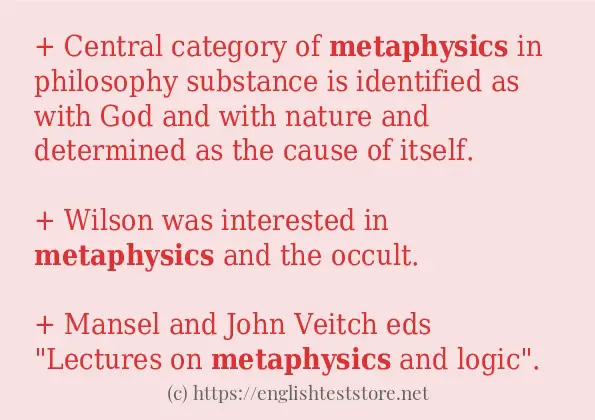 Some sentences in use of metaphysics