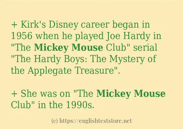 Some sentences in use of mickey mouse