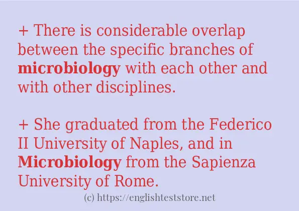 Some sentences in use of microbiology