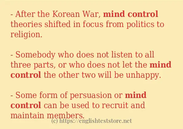 Some sentences in use of mind control