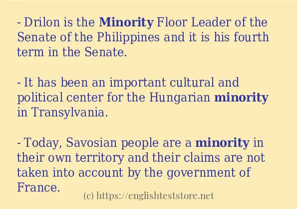 Some sentences in use of minority