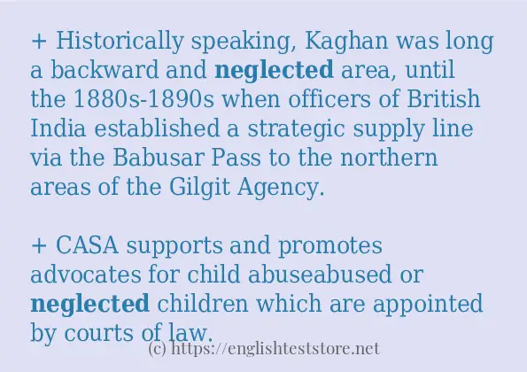Some sentences in use of neglected
