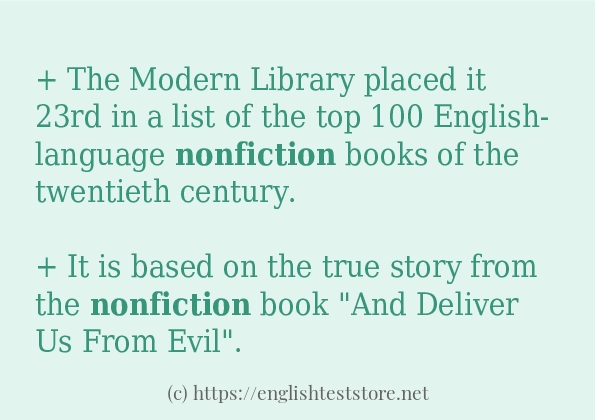 Some sentences in use of nonfiction
