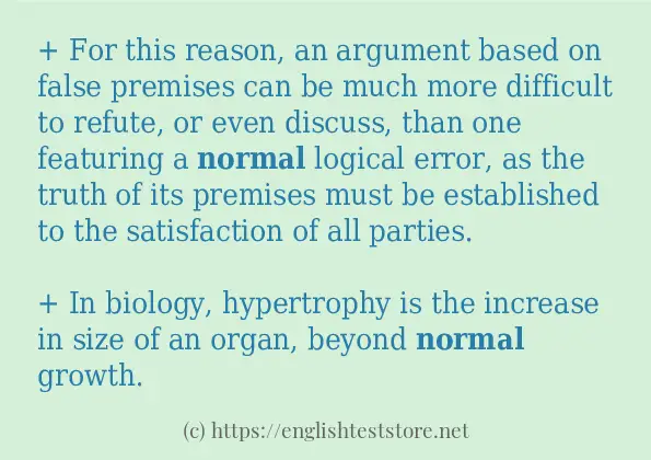 Some sentences in use of normal