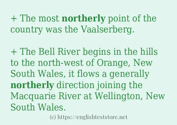 Some sentences in use of northerly