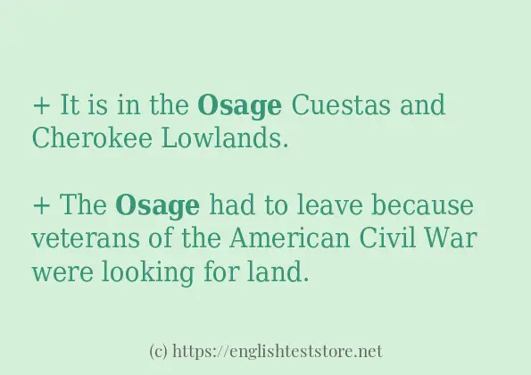 Some sentences in use of osage