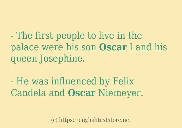 Some sentences in use of oscar