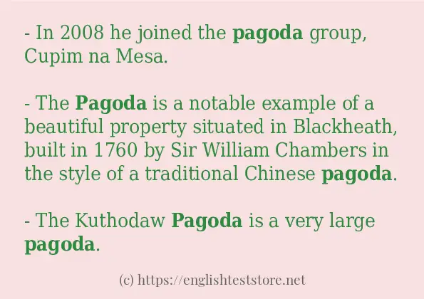 Some sentences in use of pagoda