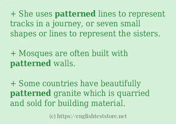 Some sentences in use of patterned