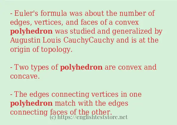 Some sentences in use of polyhedron