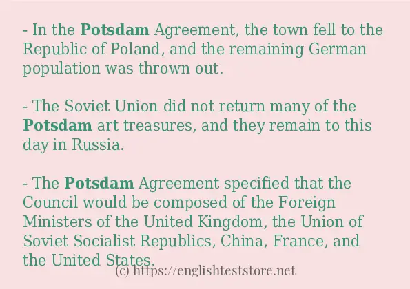 Some sentences in use of potsdam