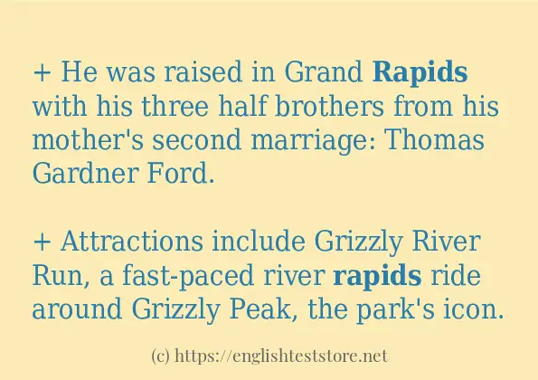 Some sentences in use of rapids