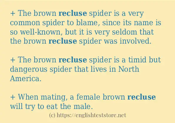 Some sentences in use of recluse